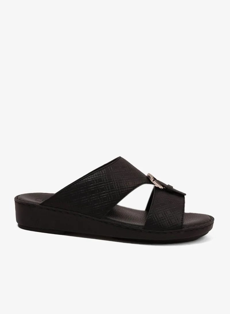 كومفورت بلس صنادل رجالي مريحة جلد مبطنة سهلة الارتداء أسود